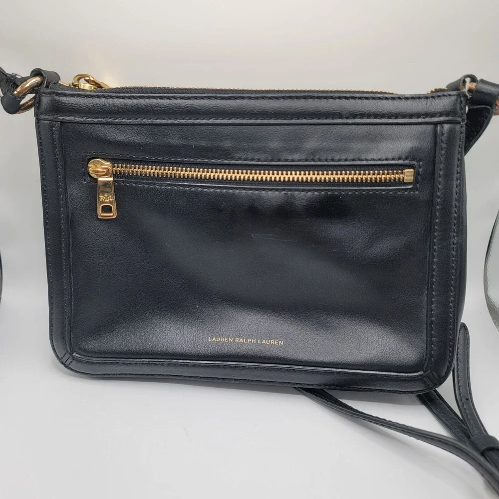 Lauren Ralph Lauren‎ Black Leather Crossbody Purse